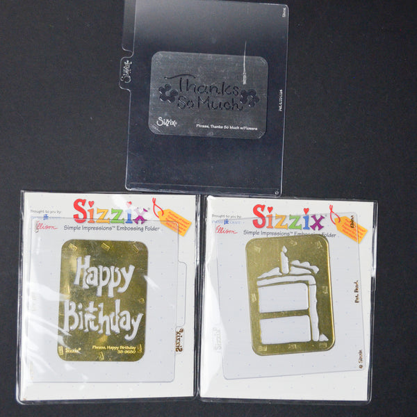 Sizzix Birthday & Thank You Embossing Folders