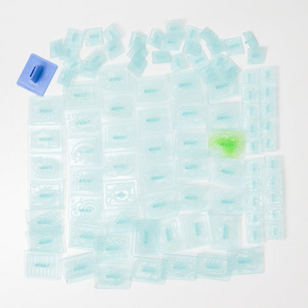 Assorted Icon & Doodle Texture Stamp Set - Set of 94
