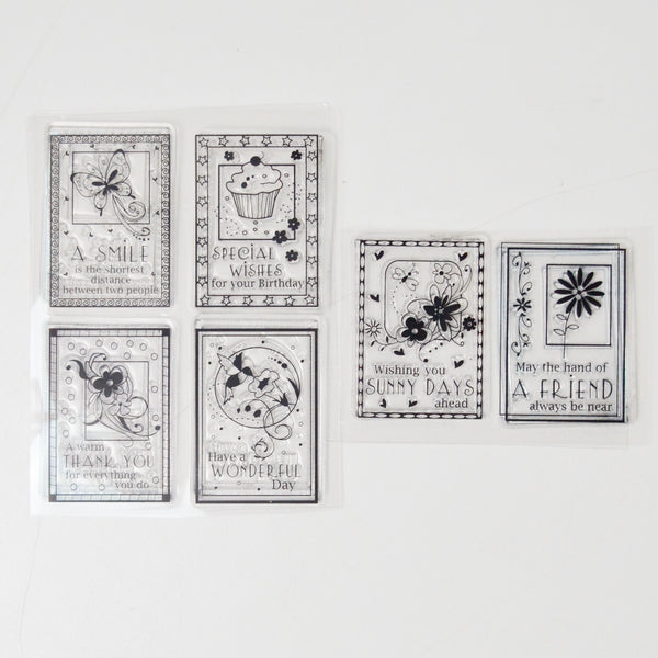 Assorted Greetings Mountable Stamp Set - Set of 6
