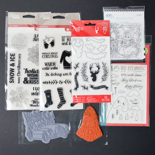 Christmas Themed Mountable Stamps and Dies