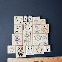 Stampin' Up! Assorted Halloween Rubber Stamps - Set of 19