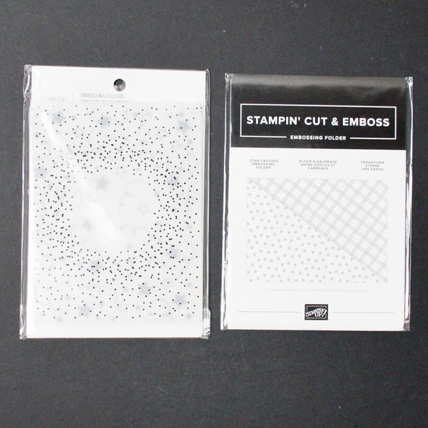 Stampin' Cut + Emboss Star-Crossed Embossing Folder + Recollections Embossing Folder Set