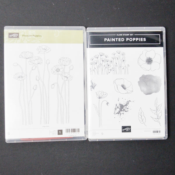 Stampin' Up! Pleasant Poppies Stamp + Painted Poppies Cling Stamp & Die Set