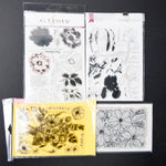 PinkFresh, Waffle Flower + Alte & New Cling Stamp, Die + Stencil Set Bundle