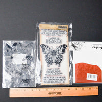 Butterflies + Floral Cling Stamp Set Bundle - 3 Sets