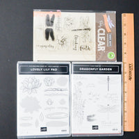 Stampin' Up! + Hero Arts Floral + Dragonflies Polymer Stamp Sets - 3 Sets