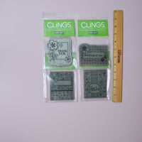 Hero Arts Clings Floral Card Sentiments Large Cling Stamps - Bundle of 4