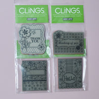 Hero Arts Clings Floral Card Sentiments Large Cling Stamps - Bundle of 4