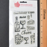 Woodware Craft Collection Wine + Cheese Themed Clear Acrylic Stamps