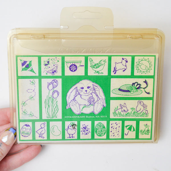 Inkadinkado Rabbit + Easter Stamp Set