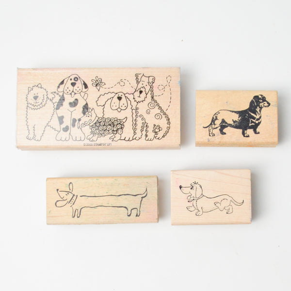 Dog Rubber Stamps - Set of 4