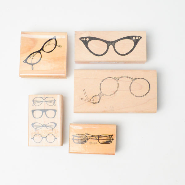 Glasses Stamps - Set of 5