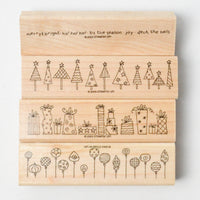 Stampin' Up! Crazy For Christmas Rubber Stamps - Set of 4