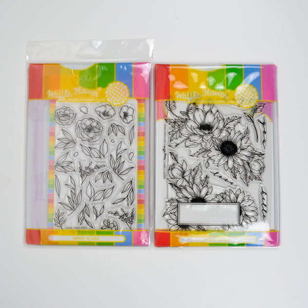 Waffle Flower Floral Clear Stamp + Die Sets
