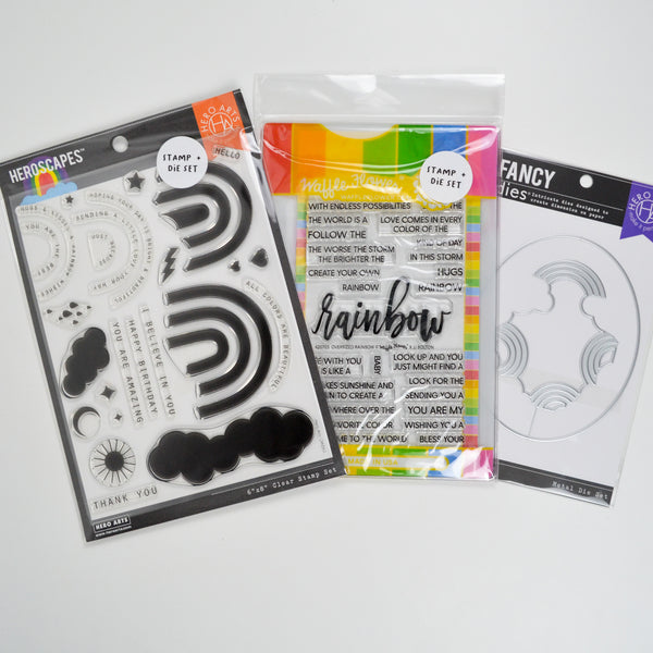 Rainbow Cling Stamps, Die + Stamp Sets