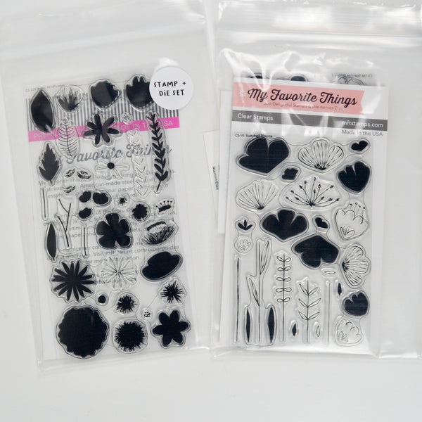 My Favorite Things Rustic Wildflowers + Sketched Blooms 1 & 2 Stamp and Die Sets