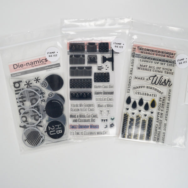 My Favorite Things Celebrate with Cake, Make a Wish + Party Balloons Stamp and Die Sets