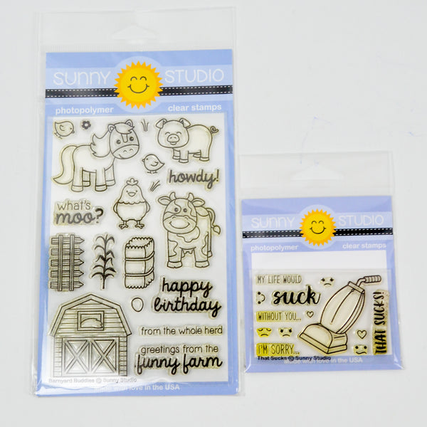 Sunny Studio Photopolymer Clear Stamps - 2 Packs