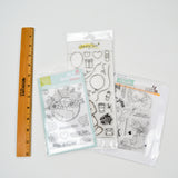 Animals, Flowers + Card Sentiments Stamps - 3 Packs