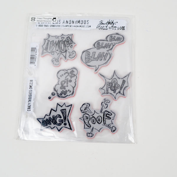 Tim Holtz Stampers Anonymous Crazy Thoughts Stamp Set