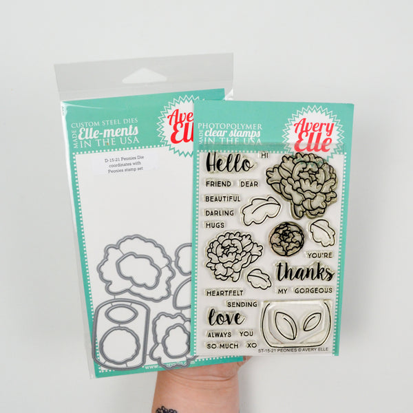 Avery Elle Peonies Clear Stamp + Die Set