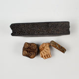 Carved Wooden Printing Block Stamps - Set of 4