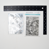 Spellbinders Christmas Gem + Pretty Pine Background Stamps