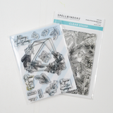 Spellbinders Christmas Gem + Pretty Pine Background Stamps