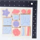 Floral Illustration Rubber Stamps - 12 Stamps