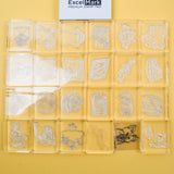 Clear Mountable Stamps with Mounts + Ink Pad - Set of 24