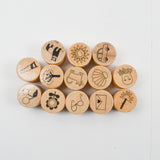 Circular Icon Rubber Stamps - Set of 13