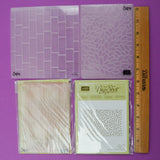 Bricks, Wood Grain, Dots + Petals Big Shot Embossing Folders