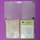 Bricks, Wood Grain, Dots + Petals Big Shot Embossing Folders