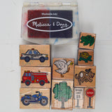 Streets + Animals Rubber Stamps with Stamp Pad - Set of 10