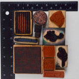 Flower + Abstract Texture Rubber Stamps - Set of 12