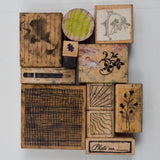 Flower + Abstract Texture Rubber Stamps - Set of 12