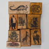 Vintage Animal Illustration Rubber Stamps - Set of 9