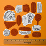 Food Mountable Rubber Stamps - Set of 10