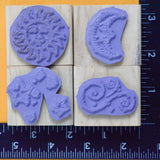 Celestial Rubber Stamps - Set of 4