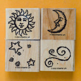 Celestial Rubber Stamps - Set of 4