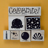 Celebration Rubber Stamps - Set of 7