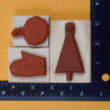 Christmas Rubber Stamps - Set of 3