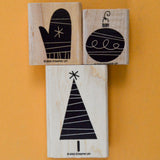 Christmas Rubber Stamps - Set of 3