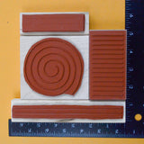 Lines + Spiral Rubber Stamps - Set of 4