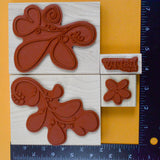 Floral + Leaf Rubber Stamps - Set of 4