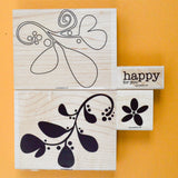 Floral + Leaf Rubber Stamps - Set of 4