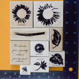 Sunflower Rubber Stamps - Set of 9
