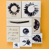 Sunflower Rubber Stamps - Set of 9