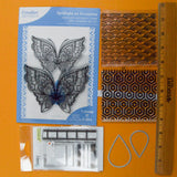 Butterfly + Geometric Texture Stamps + Dies