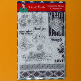 Frida Kahlo Geometric Florals Mountable Acrylic Stamp Set